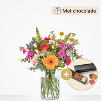 Altijd feest boeket (cadeauset met chocolade)