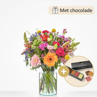 Altijd feest boeket (cadeauset met chocolade)