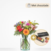 Altijd feest boeket (cadeauset met chocolade)