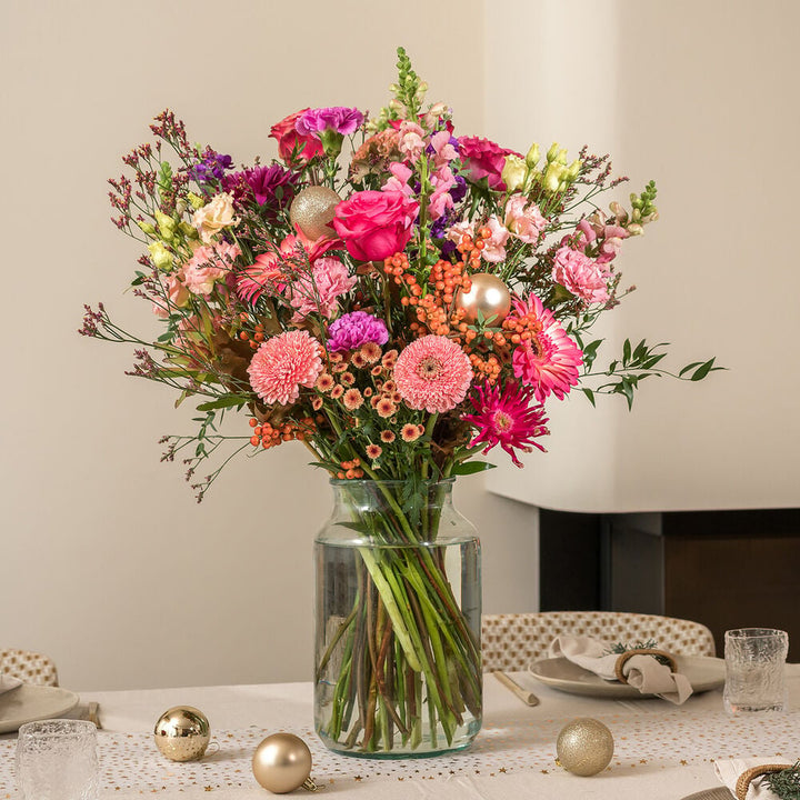 Bloemrijke kerst boeket