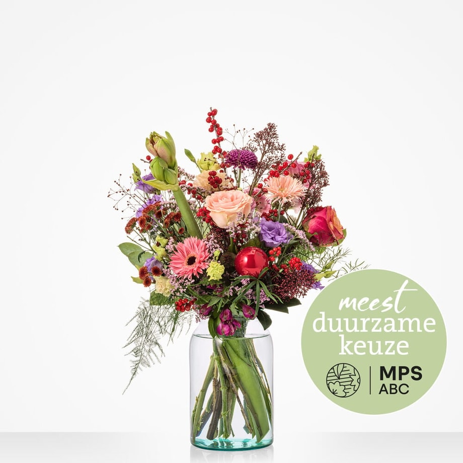 Green approved Christmas bouquet