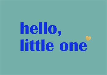 Bold greeting card hello little one green