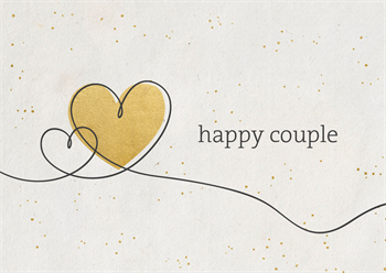 Golden greeting card happy couple