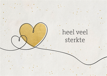 Golden greeting card wishing you strength