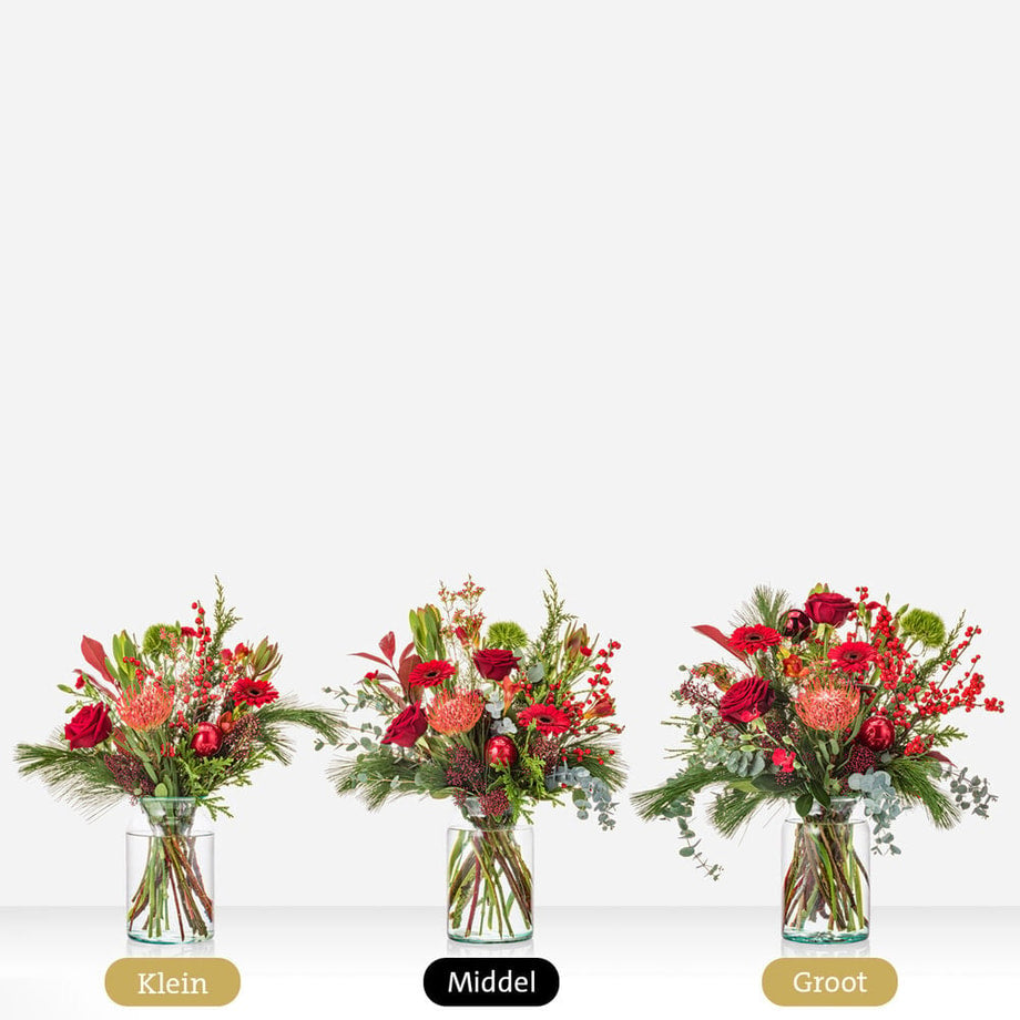 Christmas bouquet (gift set including vase and chocolate!)