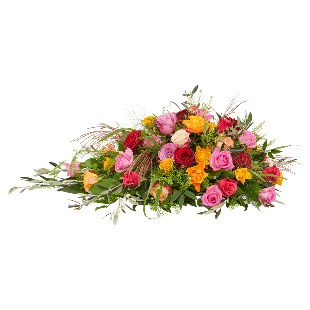 Flower kiss funeral arrangement