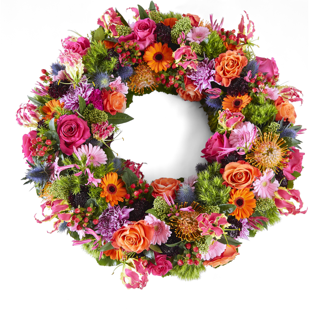 Infinite colours funeral wreath