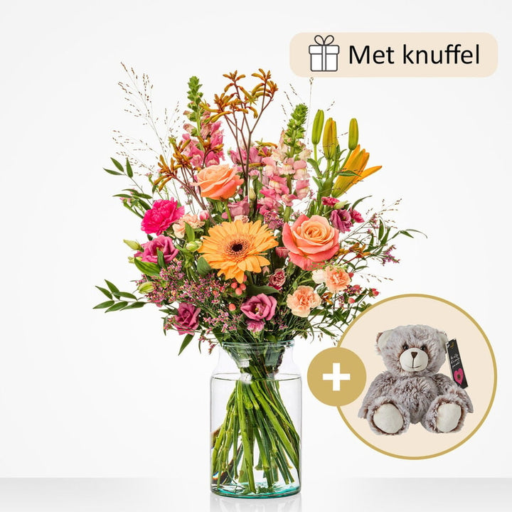 For the loveliest bouquet (gift set with teddy bear)