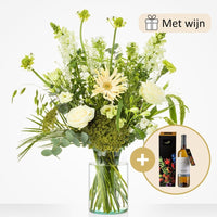 Wonderful white bouquet (gift set with wine)