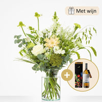 Wonderful white bouquet (gift set with wine)