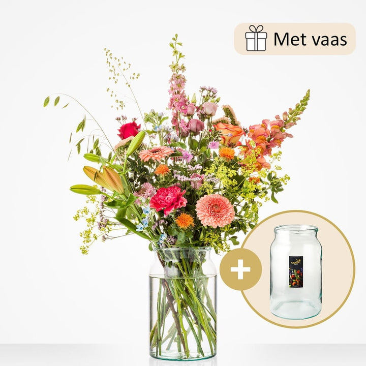 Zin in zomer boeket (inclusief vaas!)