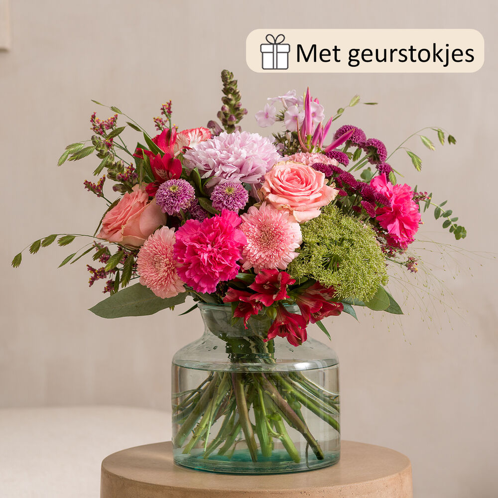 Bloemengeluk boeket (cadeauset met geurstokjes)