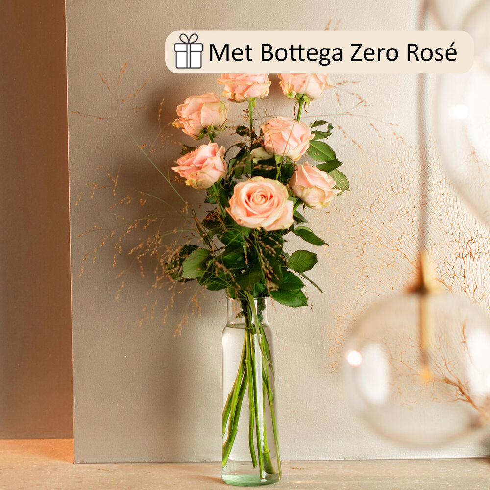 Cadeauset Bubbels en roze rozen