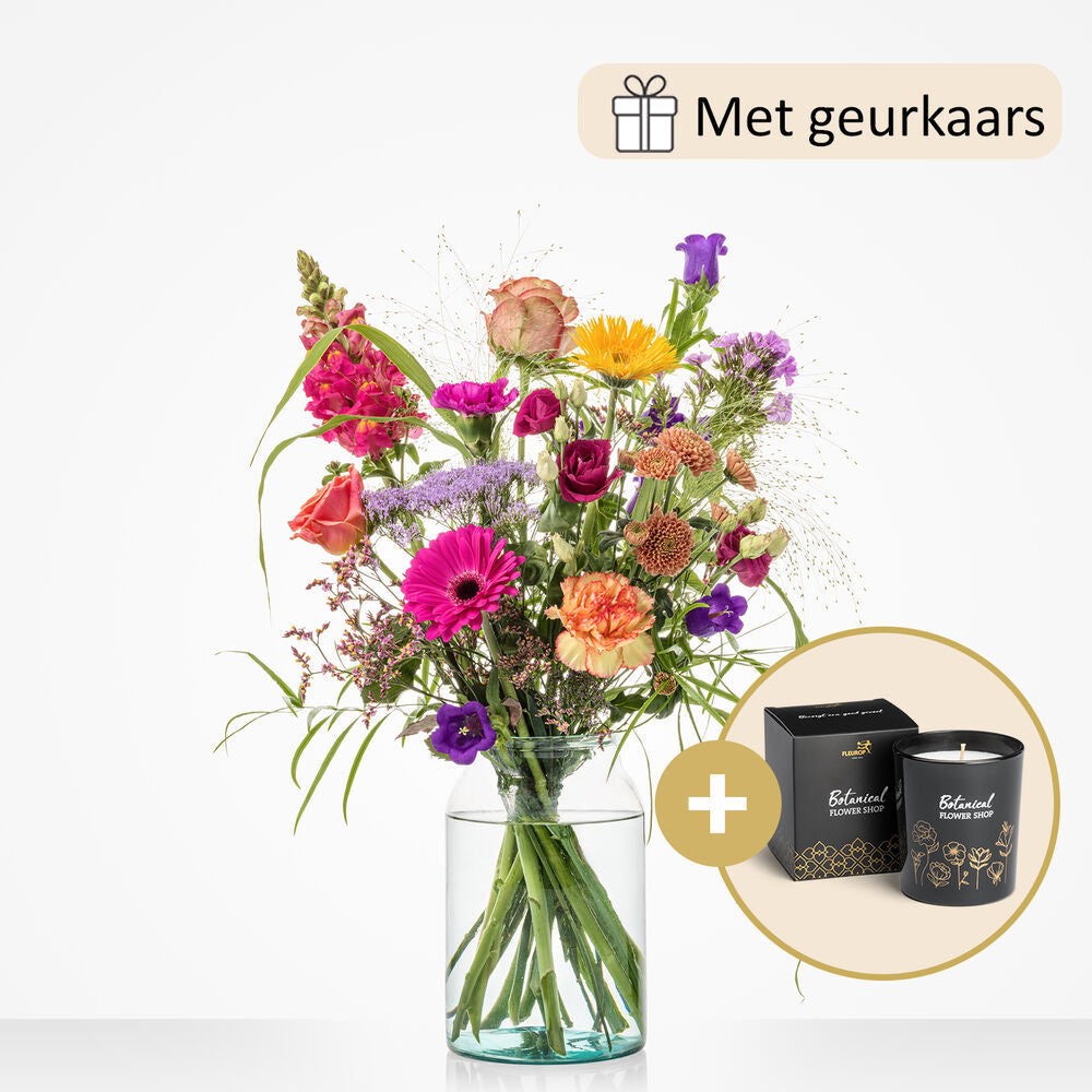 Pure warmte boeket (cadeauset met geurkaars)