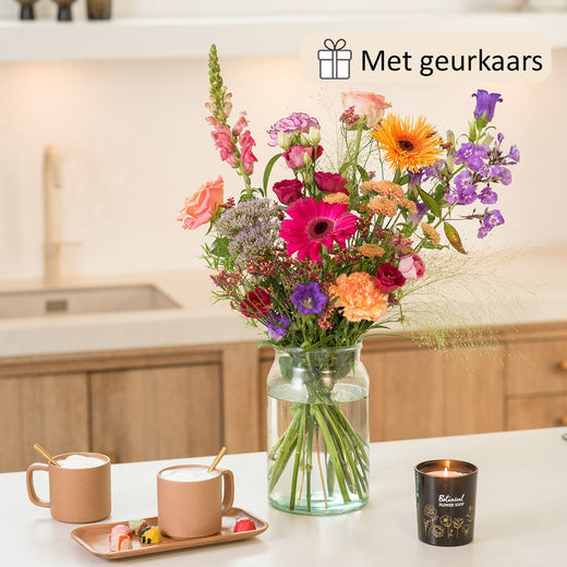 Pure warmte boeket (cadeauset met geurkaars)
