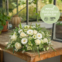 Groen Gekeurd wit rouwstuk